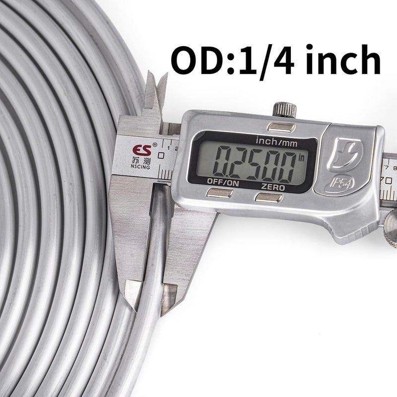CNRAQR 1/4" OD Aluminum Hard Fuel Line 25 Feet Hardline Tube Thickness is 0.039" - Image 2